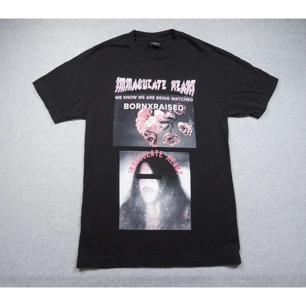 Born X Raised Shirt Mens Small Black Graphic Tee Streetwear Immaculate Heart